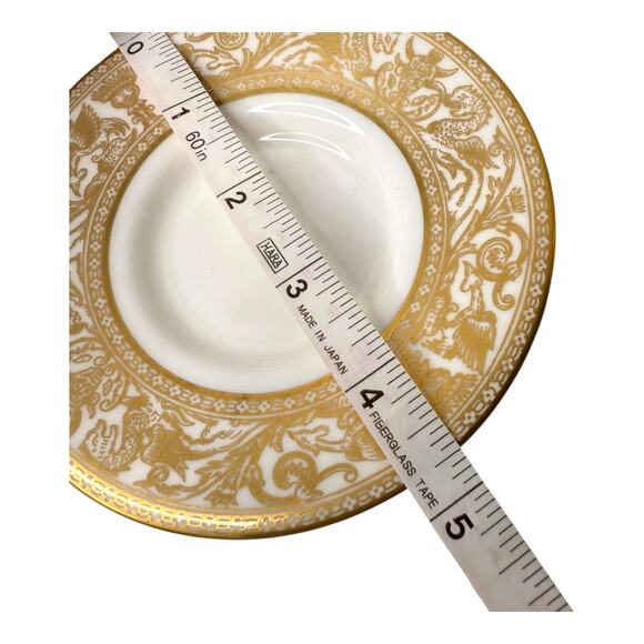 WEDGWOOD Demitasse TEA CUP & SAUCER Gold Florentine Espresso W4219 Bone China - Picture 7 of 10